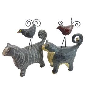 Vintage Cat figures Eclectic Country Decor Americana Room Cute
